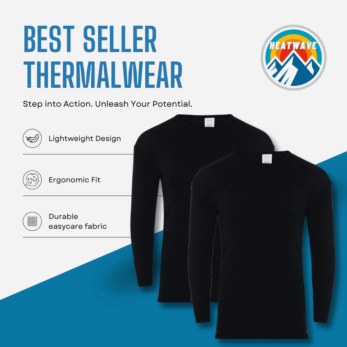 2 Pack Men's Thermal Underwear Set Long Sleeve