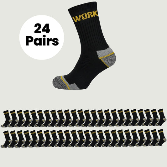 24 Pairs Men's Heavy Duty Work Socks