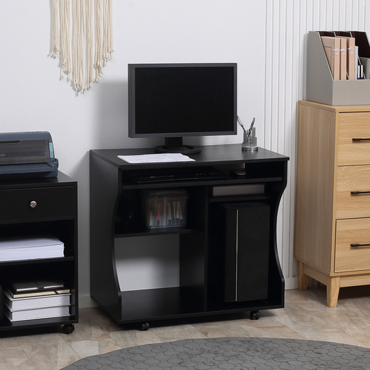 Computer Table Study Desk with Sliding Keyboard Tray