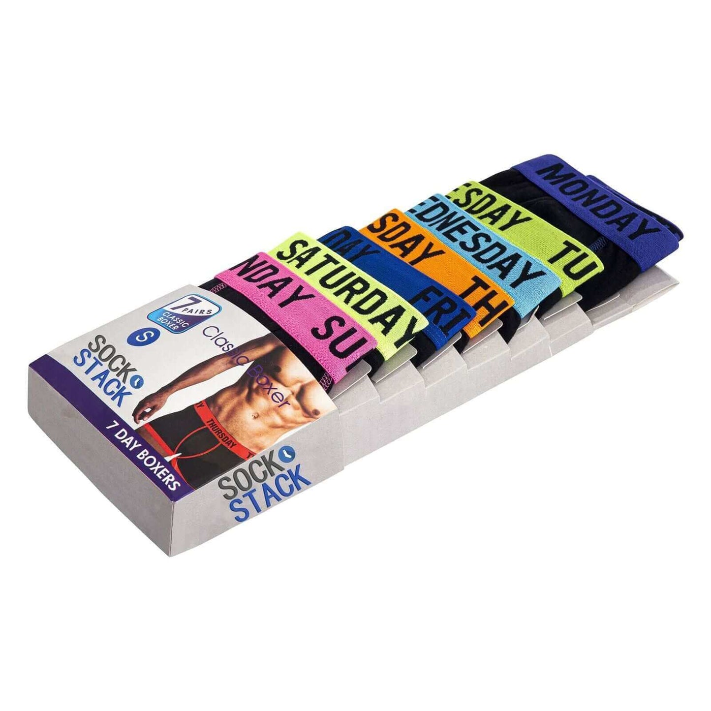 7 Pack Days Of The Week Comfort Fit Boxer Shorts Menswear