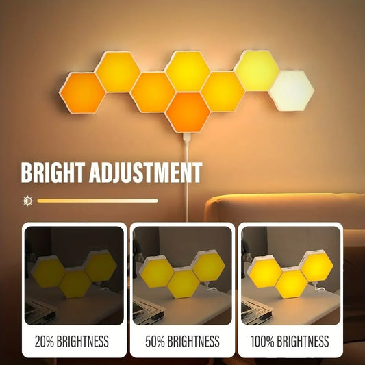 RGB Intelligent Hexagonal Wall Lamp Colour - Changing Light