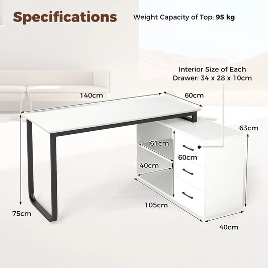 GOFLAME L Shaped Computer Desk Corner Executive Desk
