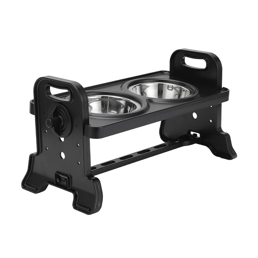 Level Adjustable Elevated Dog Feeder with 2 Stainless Steel Bowls