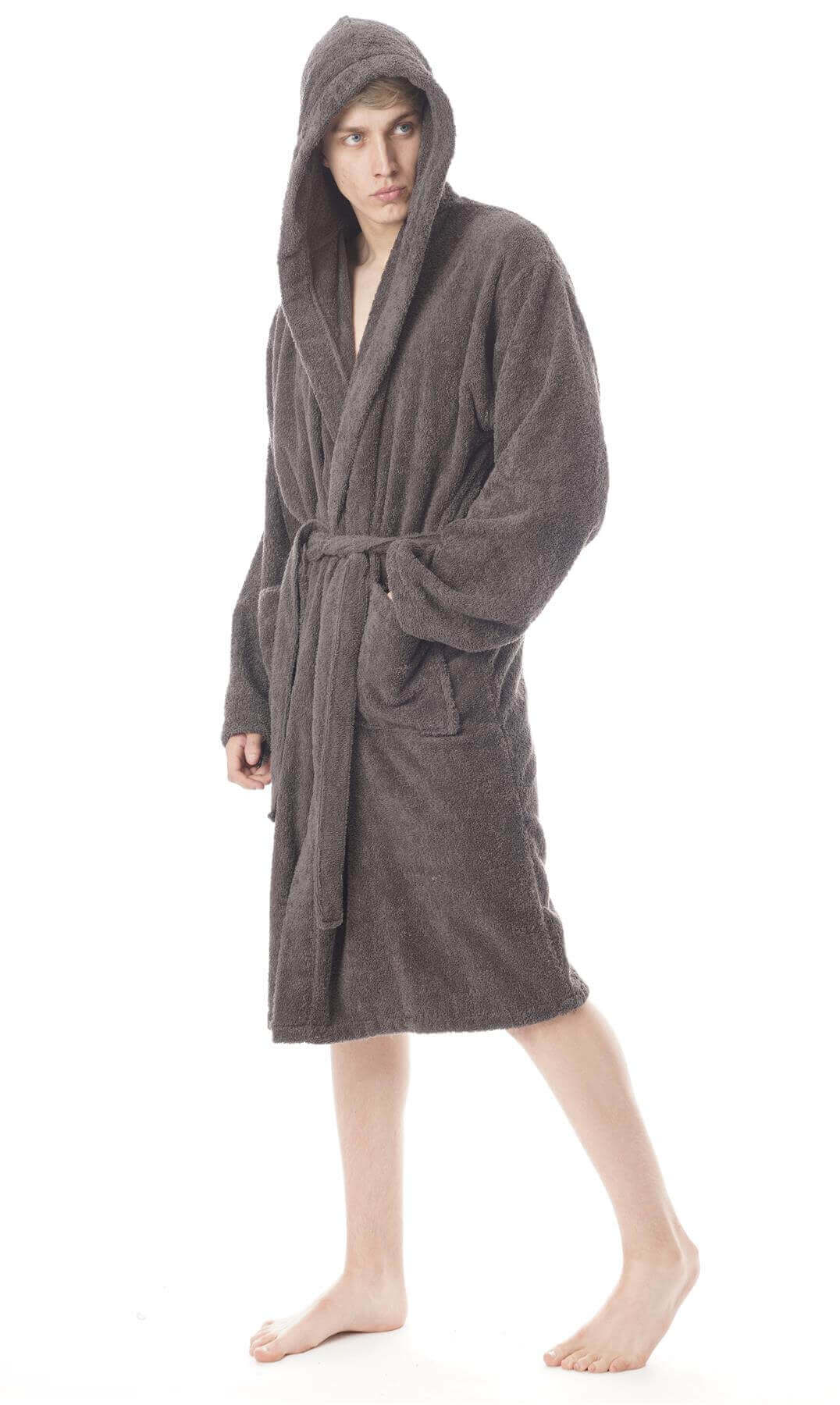 Hooded Men's Bathrobe Super Soft Terry Towelling