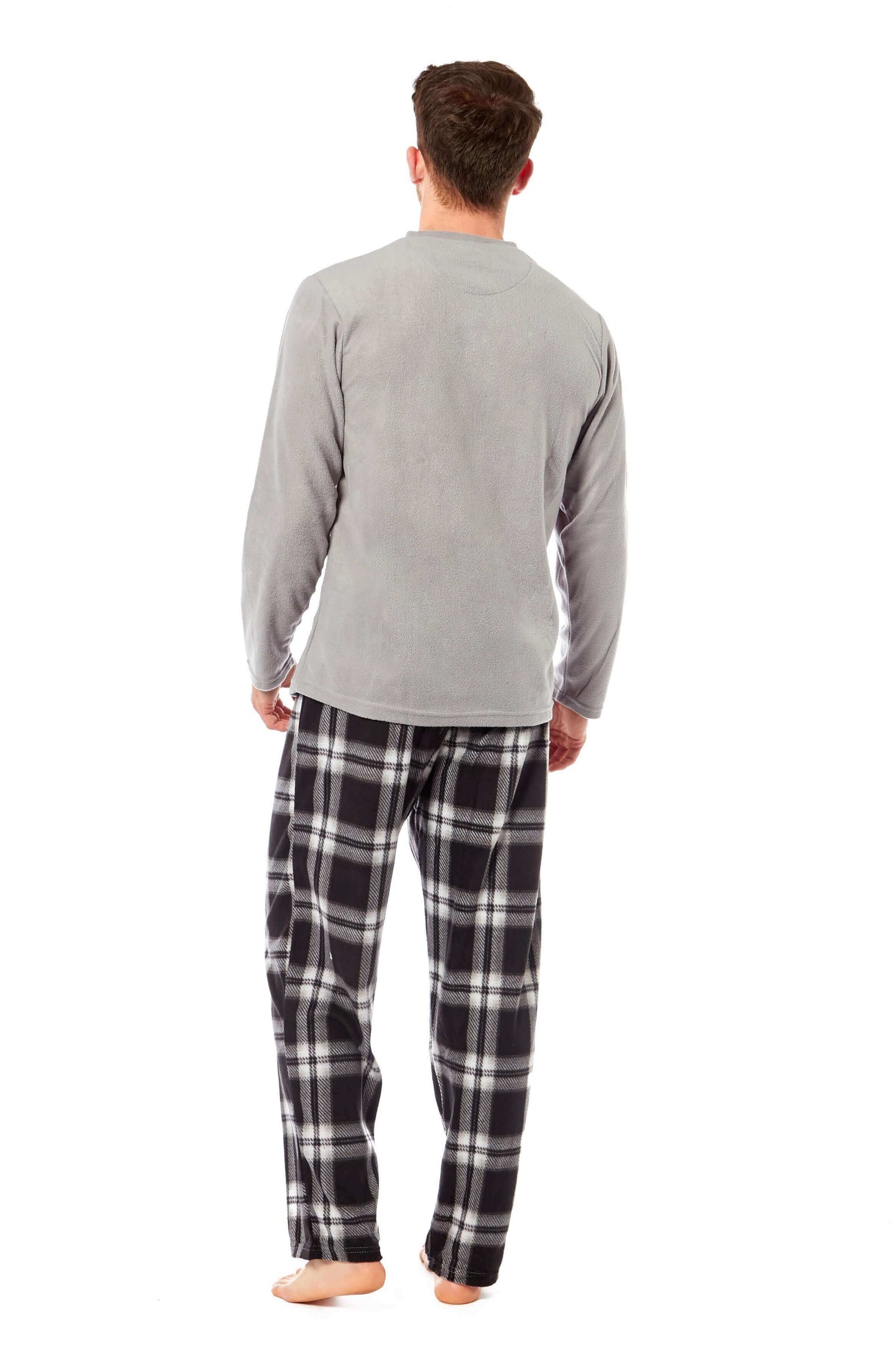 Men's Thermal Fleece Pyjama Set with Stylish Check Pants
