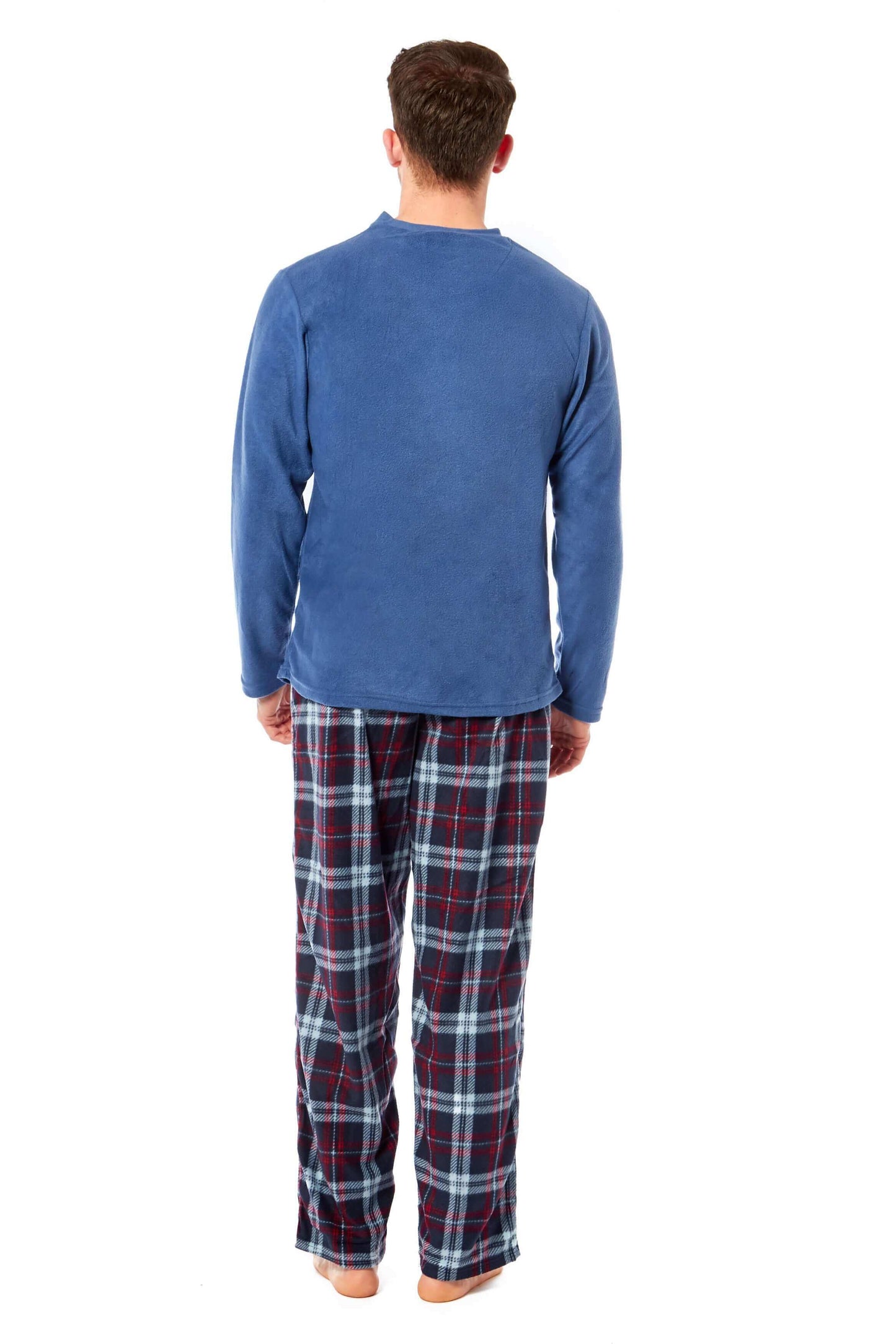 Men's Thermal Fleece Pyjama Set with Stylish Check Pants