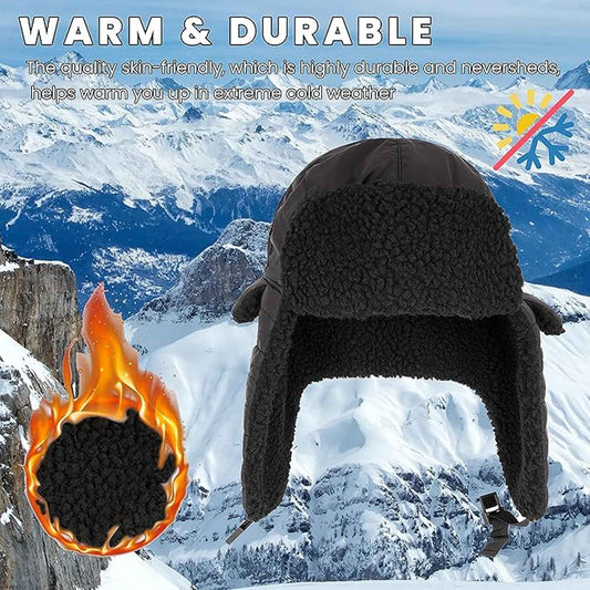 Men's Ribbed Waterproof Trapper Hat with 3M Thinsulate Fleece Lining