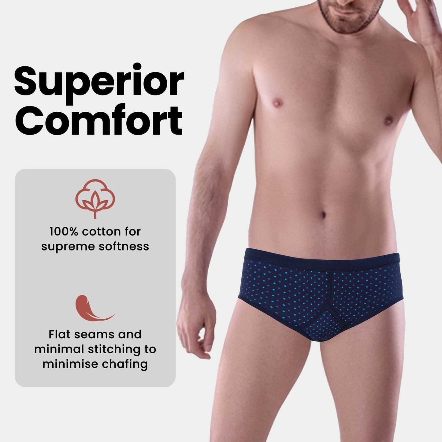 Pack of 6 Men's Printed Cotton Blend Briefs