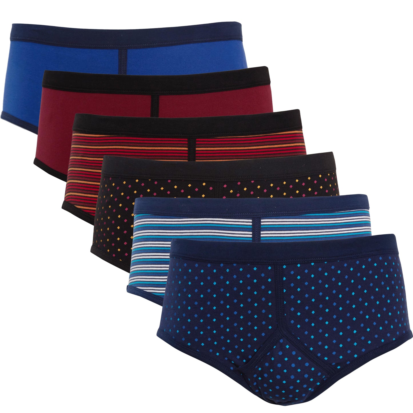 Pack of 6 Men's Printed Cotton Blend Briefs