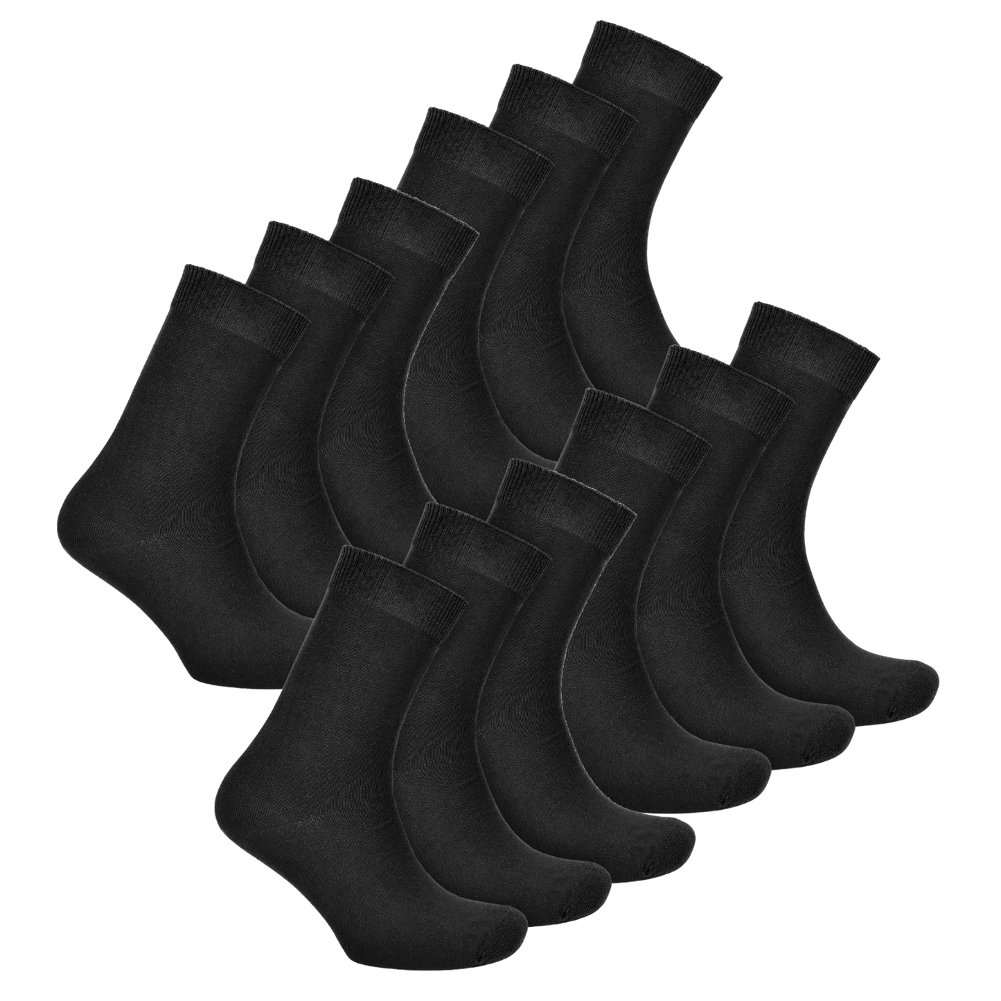 12 Pairs Men's Colourful Heel Toe Black Argyle Socks