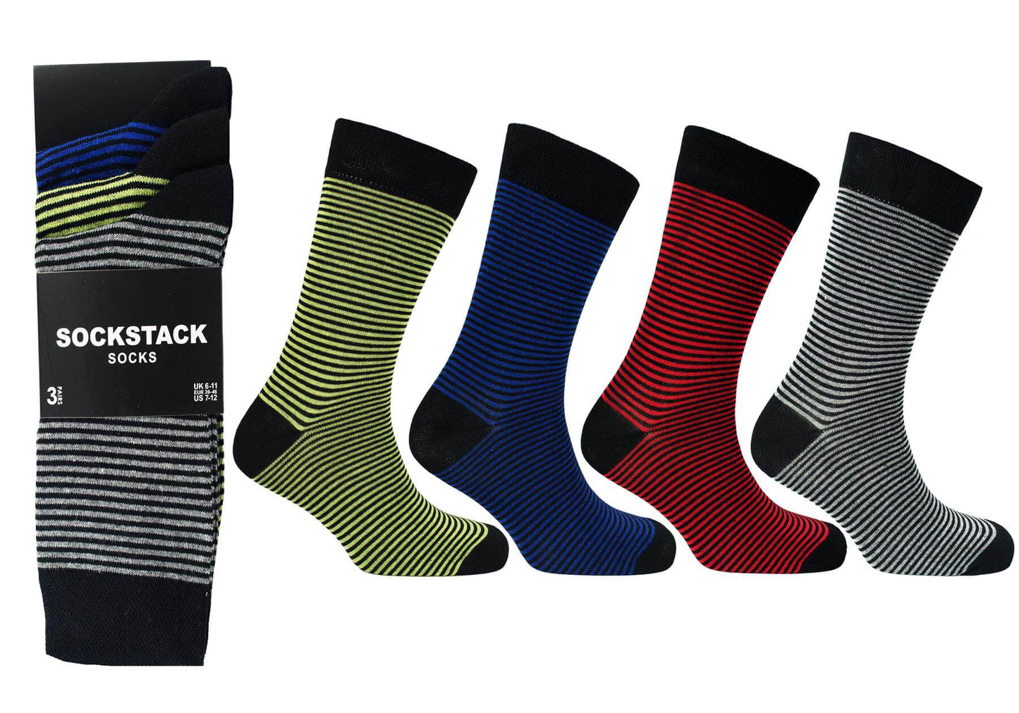 12 Pairs Men's Colourful Heel Toe Black Argyle Socks