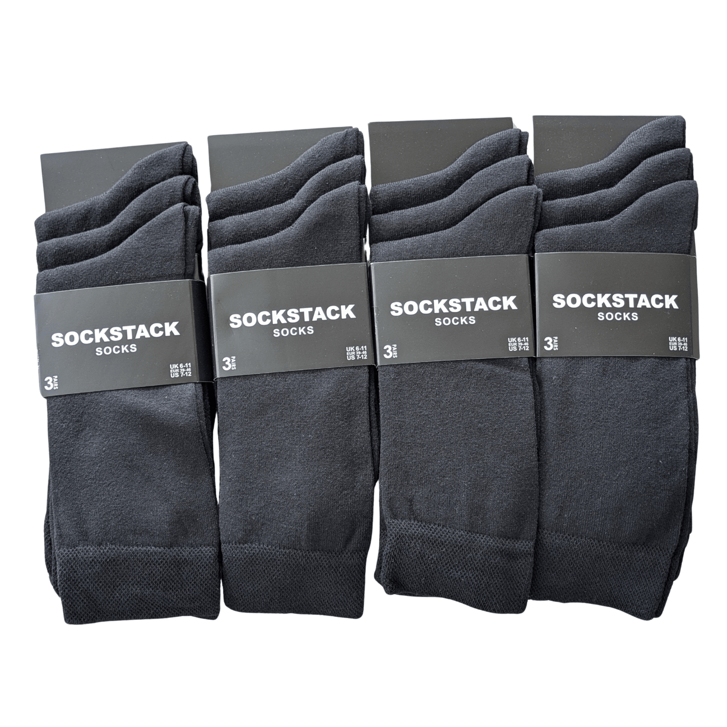 12 Pairs Men's Colourful Heel Toe Black Argyle Socks