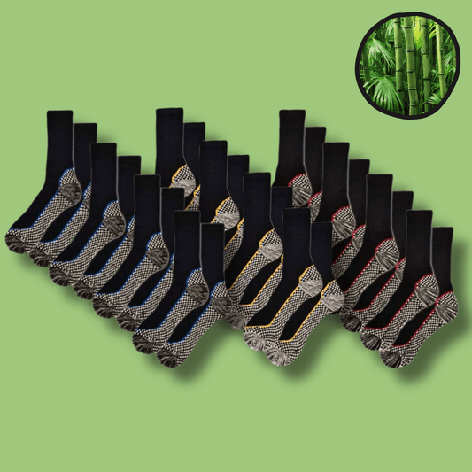 12 Pairs Men's Heavy Duty Bamboo Work Socks