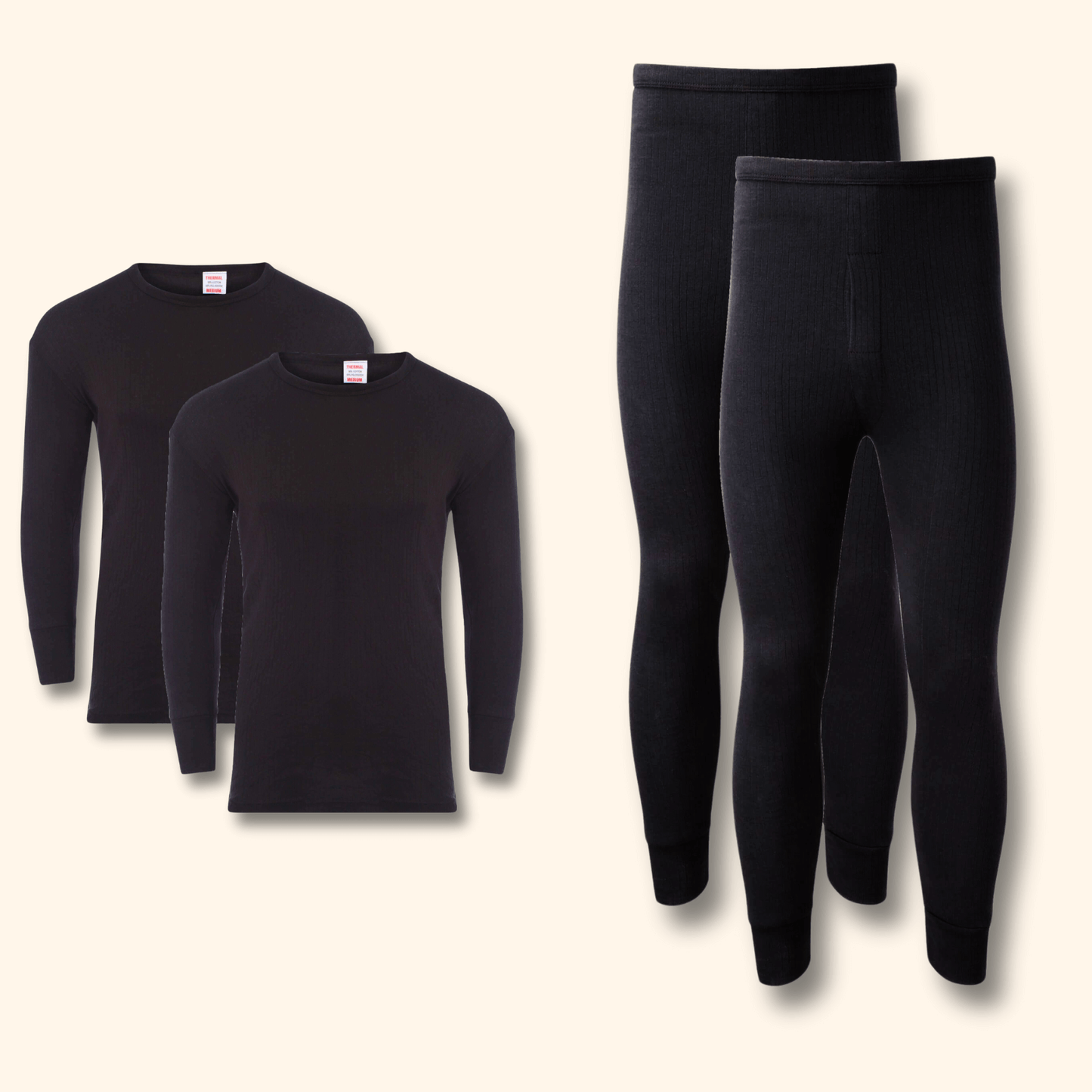 2 Pack Men's Thermal Underwear Set Long Sleeve