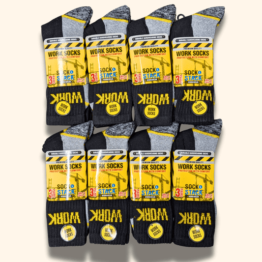 24 Pairs Men's Heavy Duty Work Socks