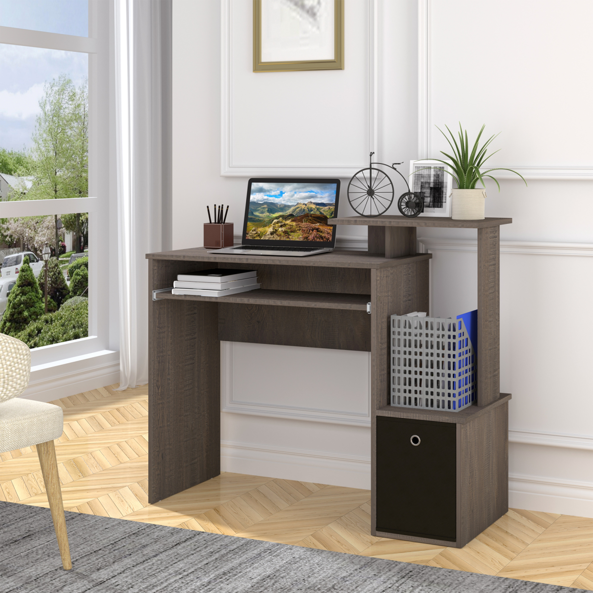 Computer Desk with Sliding Keyboard Tray