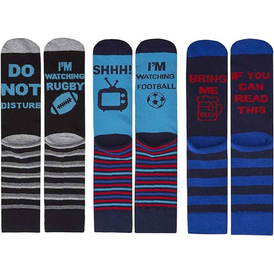 3 Pack Men's Novelty Slogan Socks