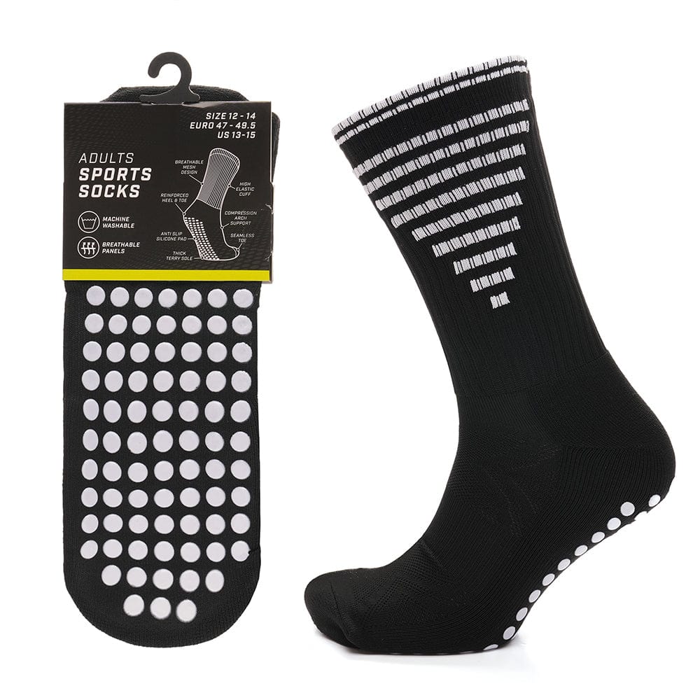 3 Pairs Black Anti Slip Sports Grip Socks