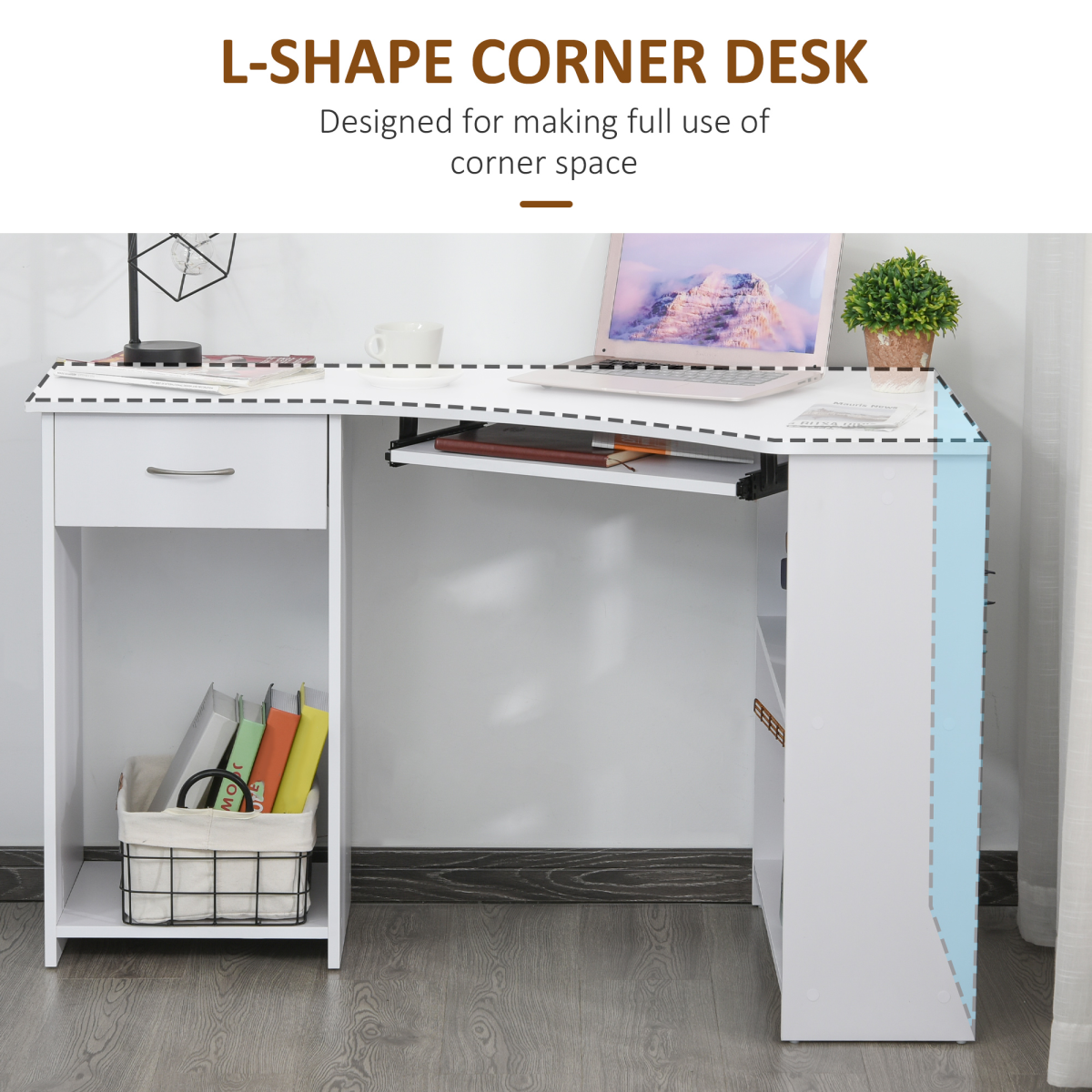 L-Shaped Corner Computer Desk
