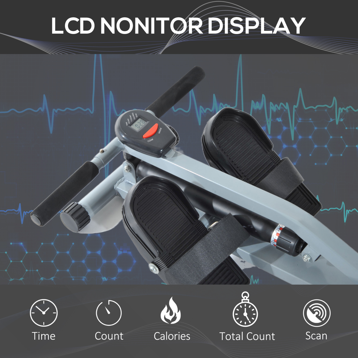 12 Level Fitness Rowing Machine