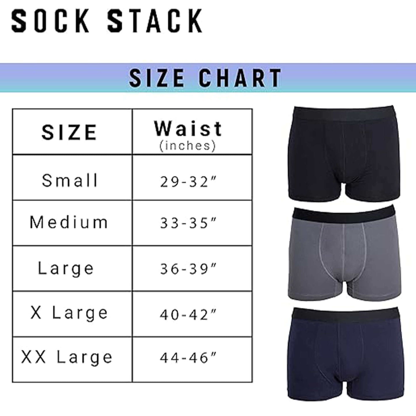 6 Pack Black Cotton Stretch Boxer Shorts