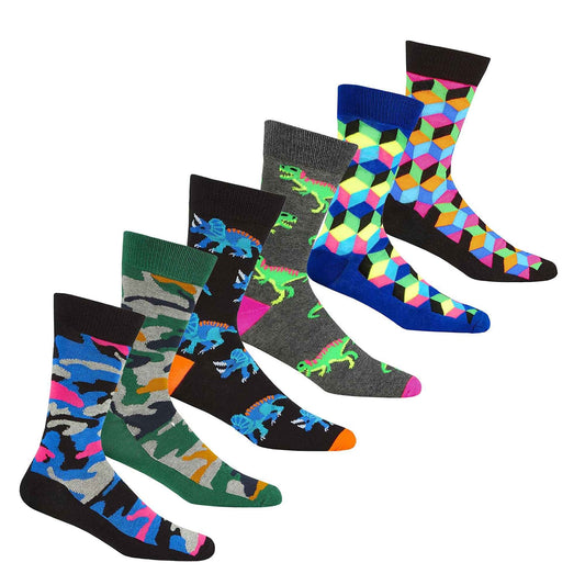 6 Pairs Men's Fun Novelty Cotton Socks