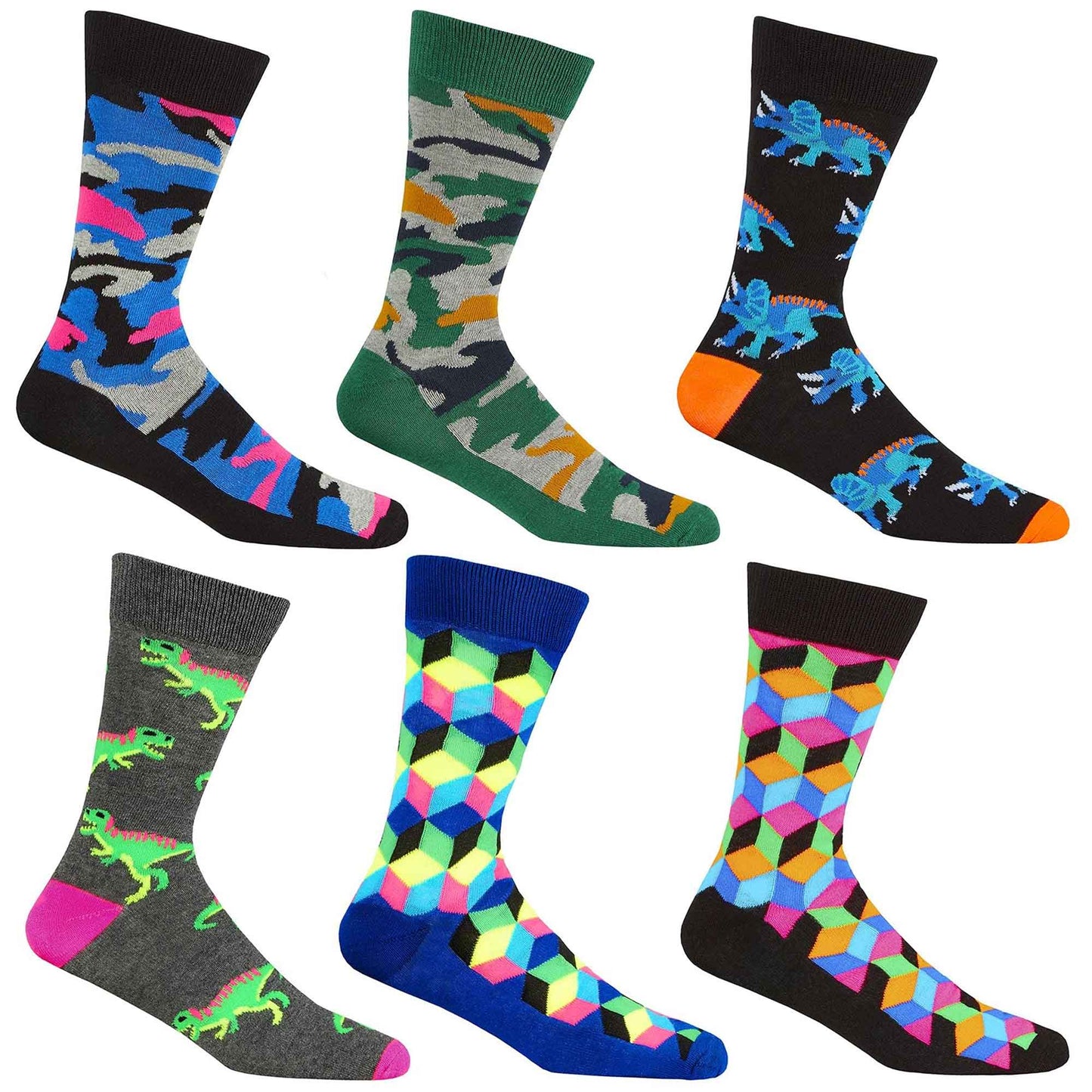 6 Pairs Men's Fun Novelty Cotton Socks