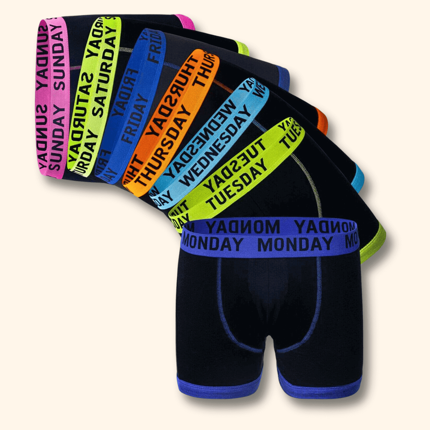 7 Pack Days Of The Week Comfort Fit Boxer Shorts Menswear