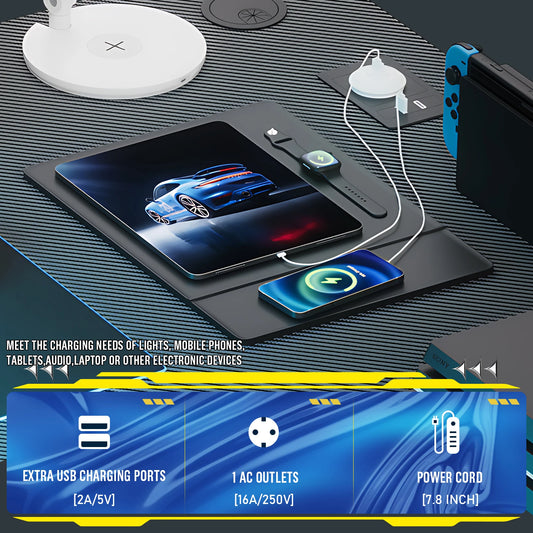 COMHOMA L Shaped Gaming Desk with Power Outlets