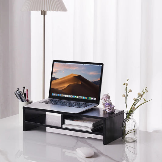 2-Tier Monitor Stand Riser with Shelf