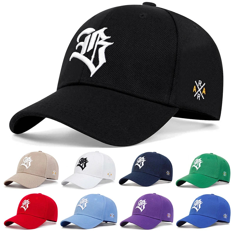 Gothic Letter Geometric Embroidery Baseball Cap
