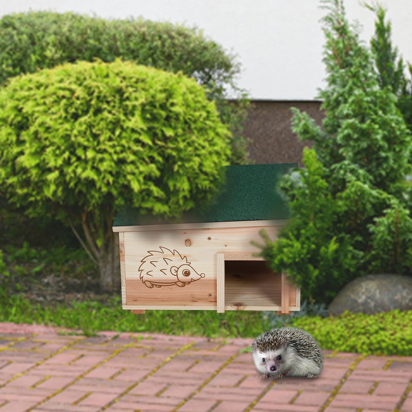 Wooden Hedgehog House Small Animal Shelter