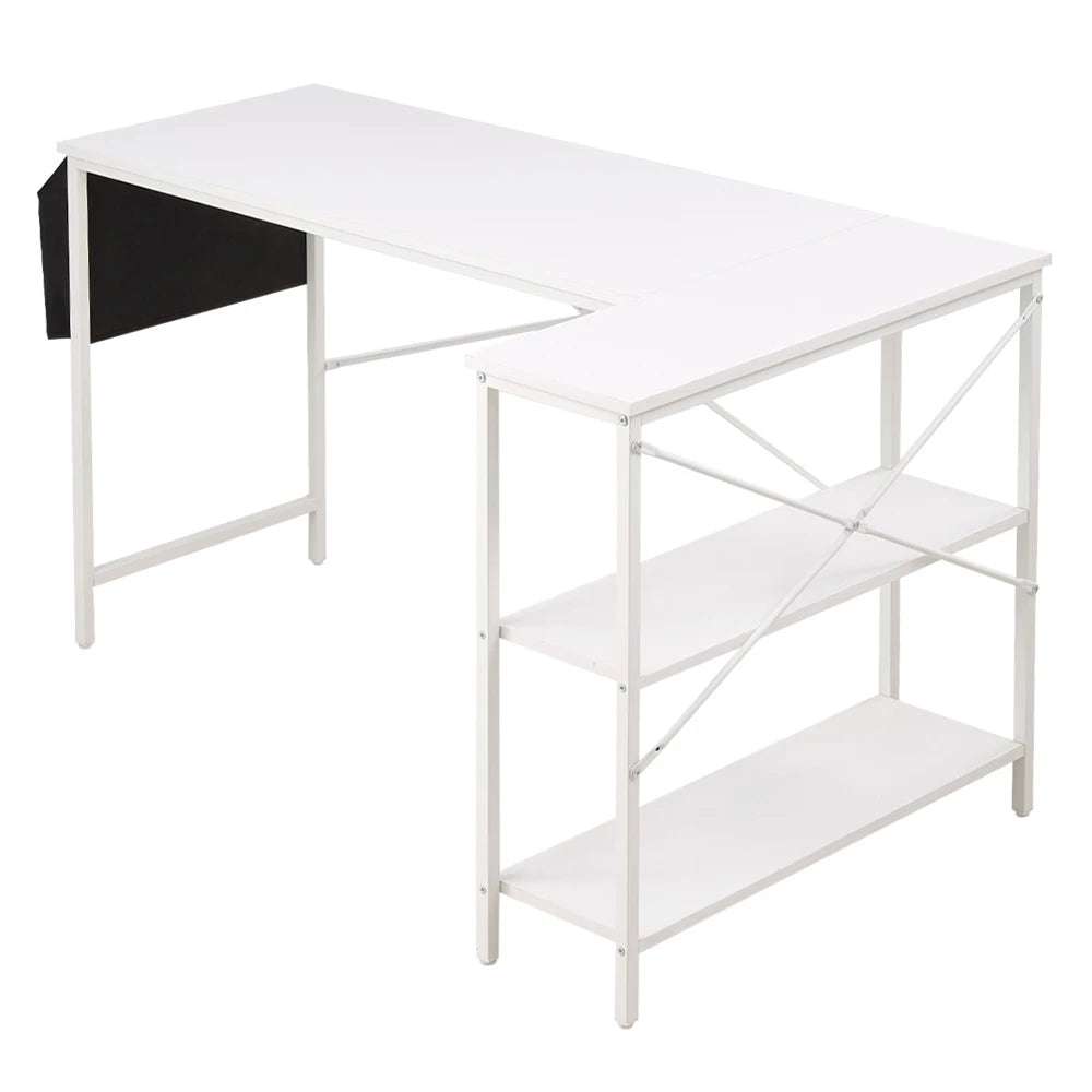 L-Shaped Office Desk with Storage Bag