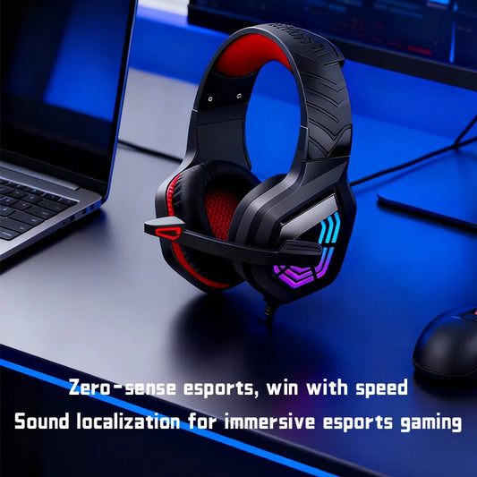 LED Gaming Headset USB Stereo Surround Wired Headphone