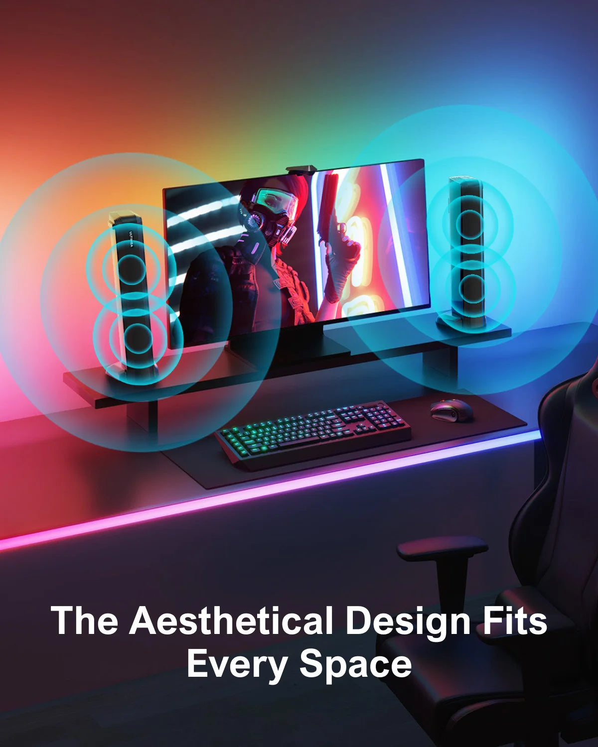 ULTIMEA 200W 4.1ch Soundbar with Subwoofer,2-in-1 Detachable Bluetooth 5.3 Soundbar