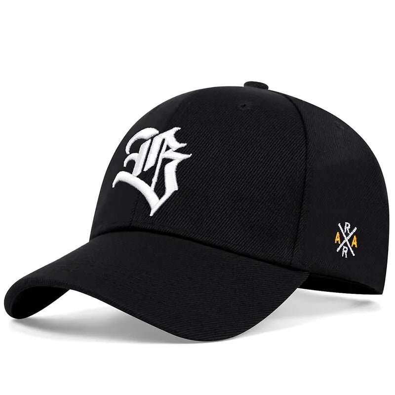 Gothic Letter Geometric Embroidery Baseball Cap