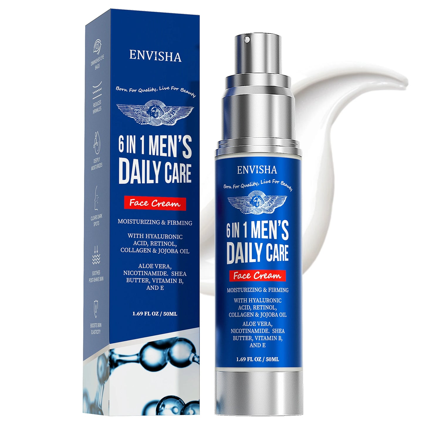 ENVISHA 6 IN 1 Men's Facial Skin Care Cream Anti-aging Moisturizing