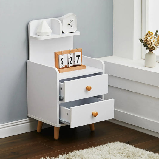 Bedside Table Nightstand File Cabinet With Two Drawers