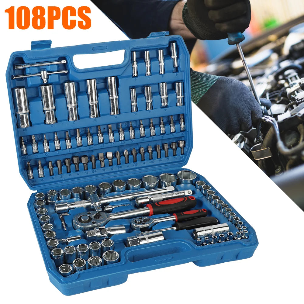 108pcs Ratchet Socket Wrench Set