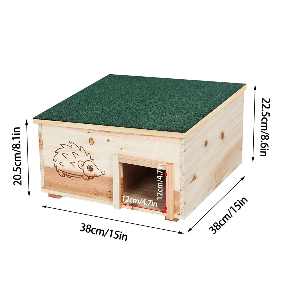 Wooden Hedgehog House Small Animal Shelter