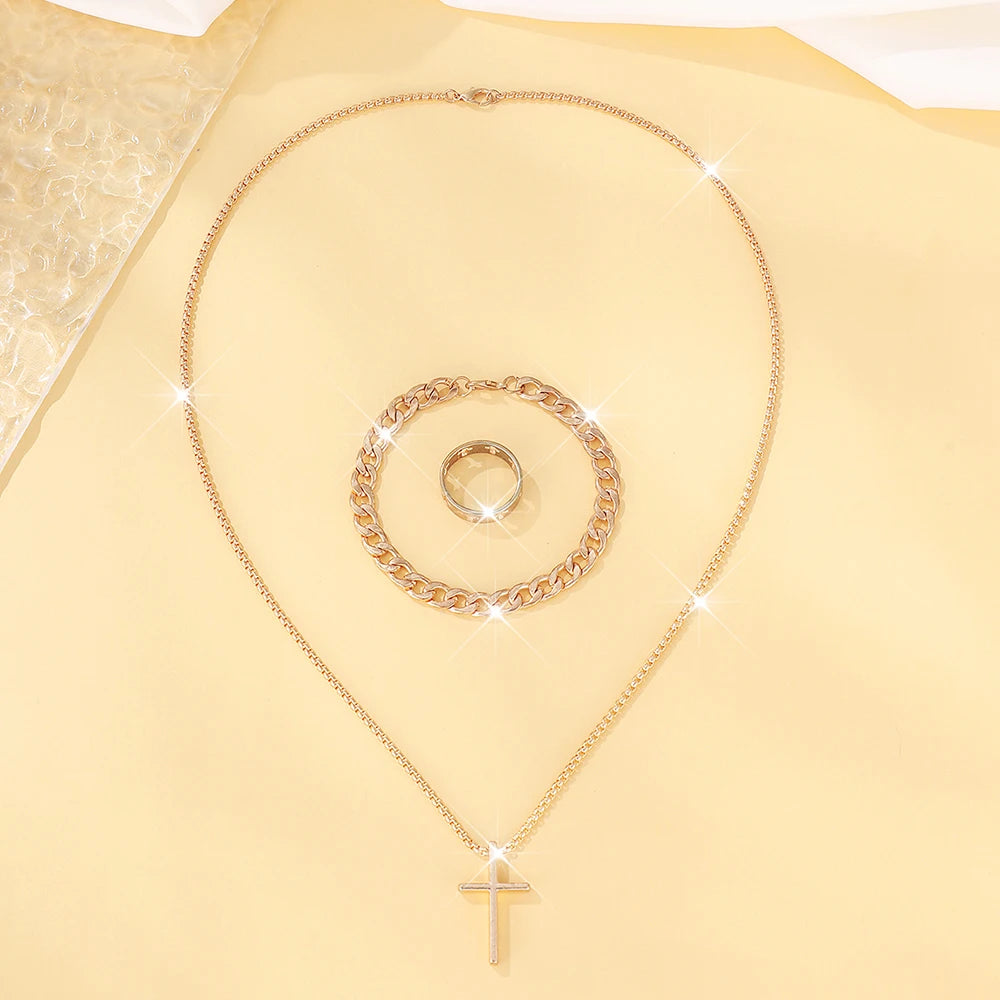 Men's 3pcs Fashion Alloy Jewellery Set