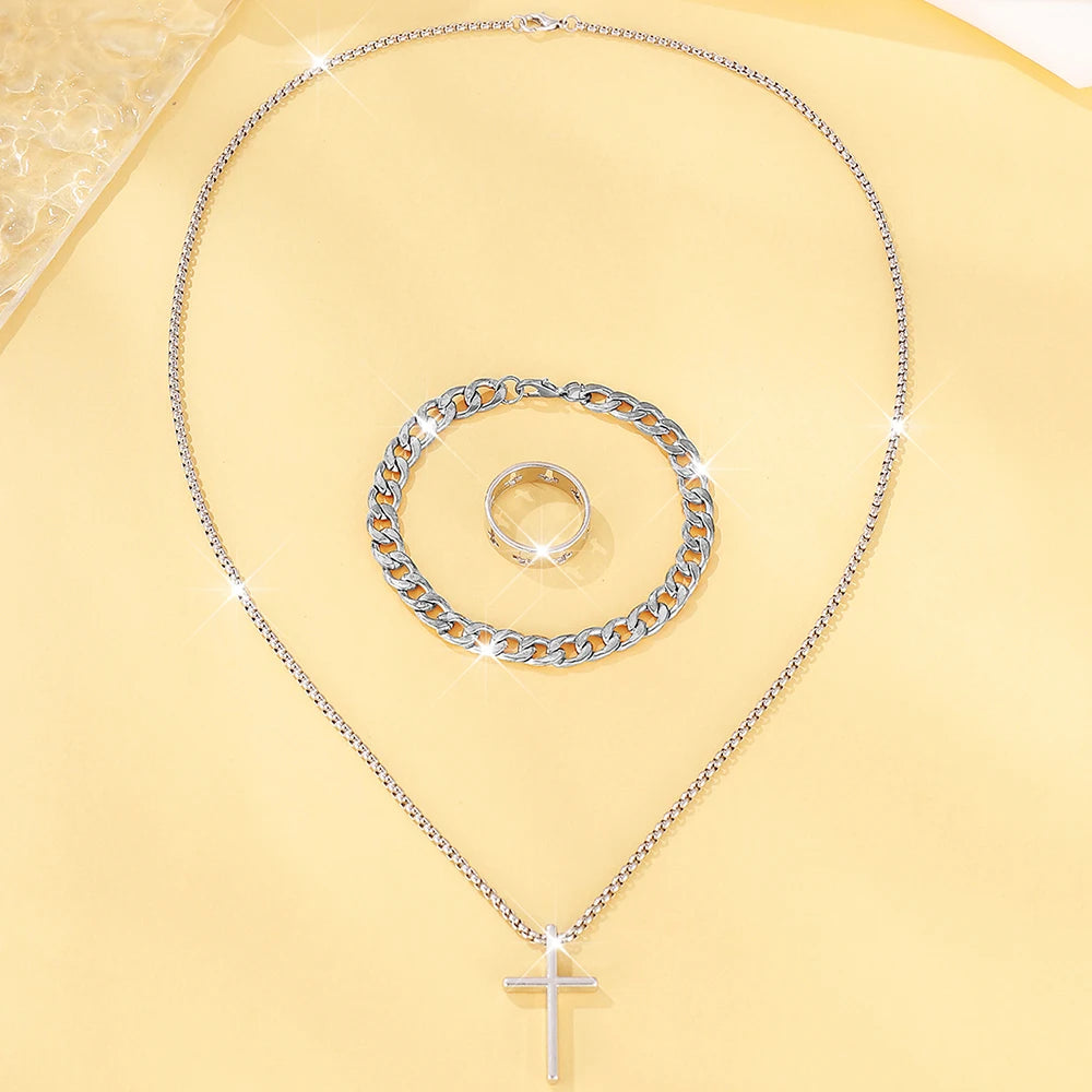 Men's 3pcs Fashion Alloy Jewellery Set