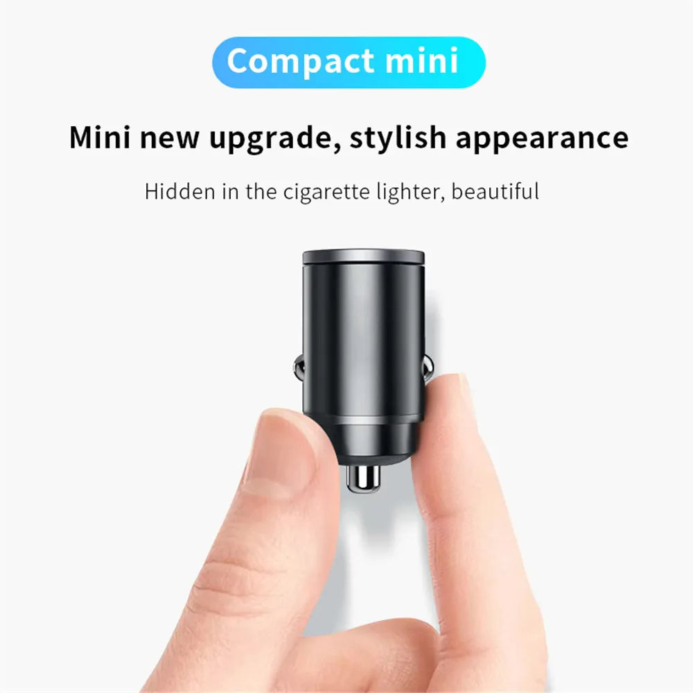 Mini Car Charger 12-24V Lighter Fast Charging USB + Type C