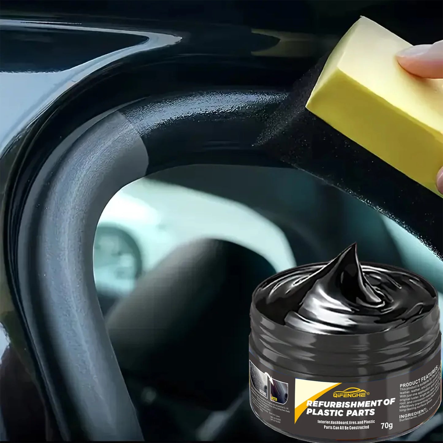Automotive plastic repair agent-interior and exterior plastic polishing wax
