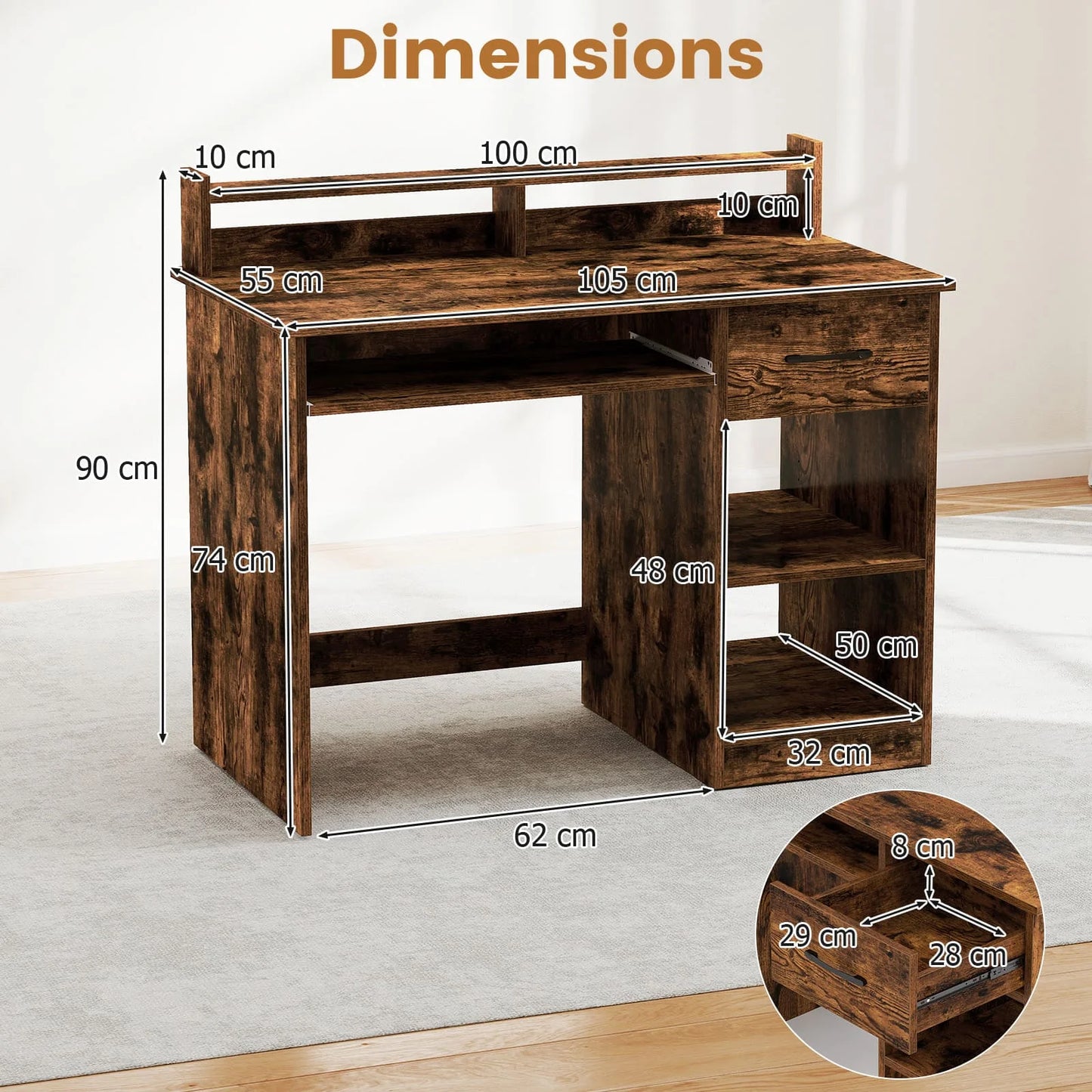 Computer Desk Home Office Workstation