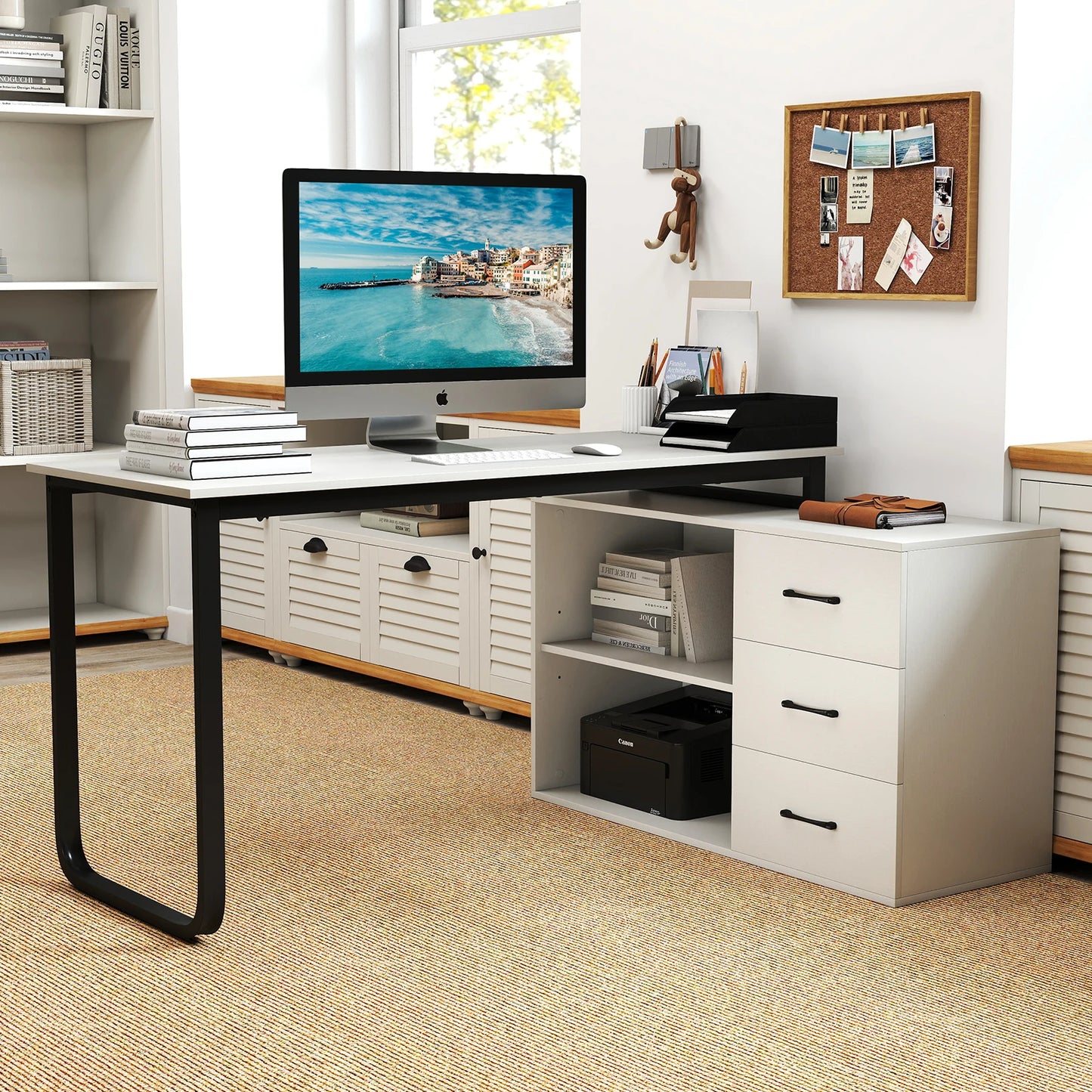 GOFLAME L Shaped Computer Desk Corner Executive Desk