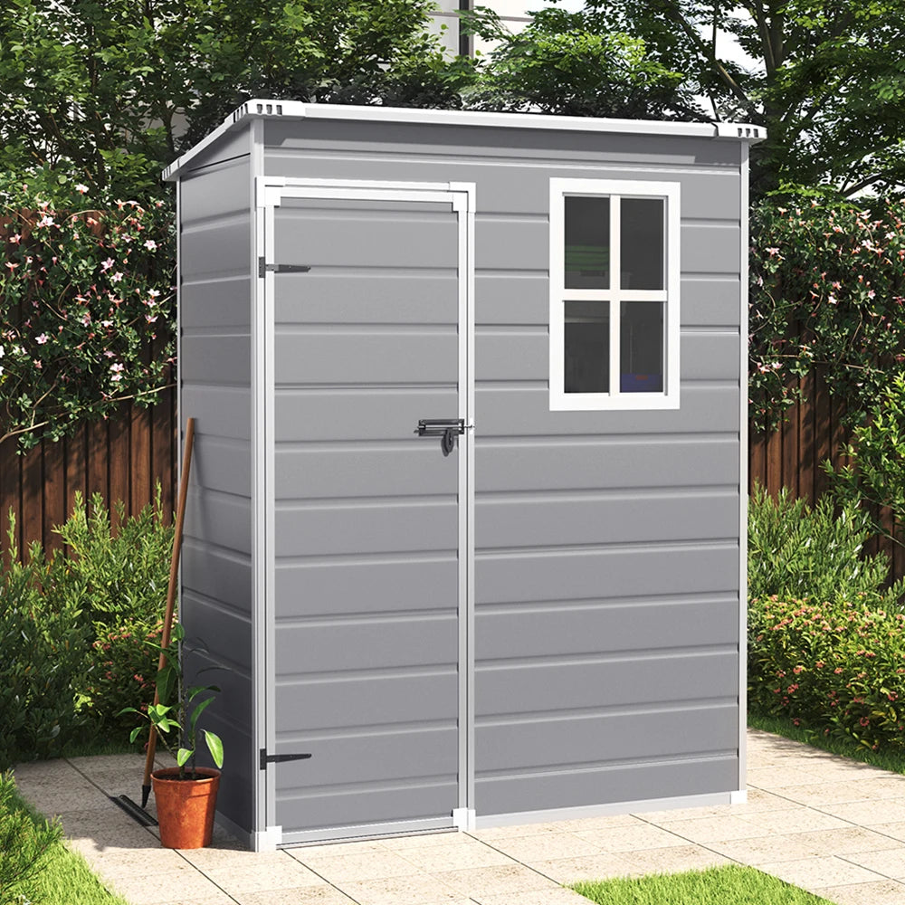 Durable Plastic Outdoor Garden Shed with Lockable Door & Ventilation Window