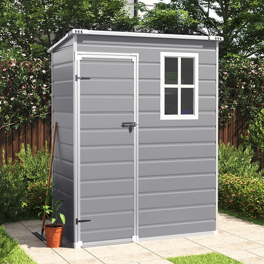 Durable Plastic Outdoor Garden Shed with Lockable Door & Ventilation Window