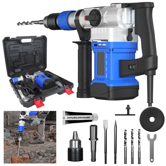1500W Rotary Hammer Drill - 6 Adjustable Speeds