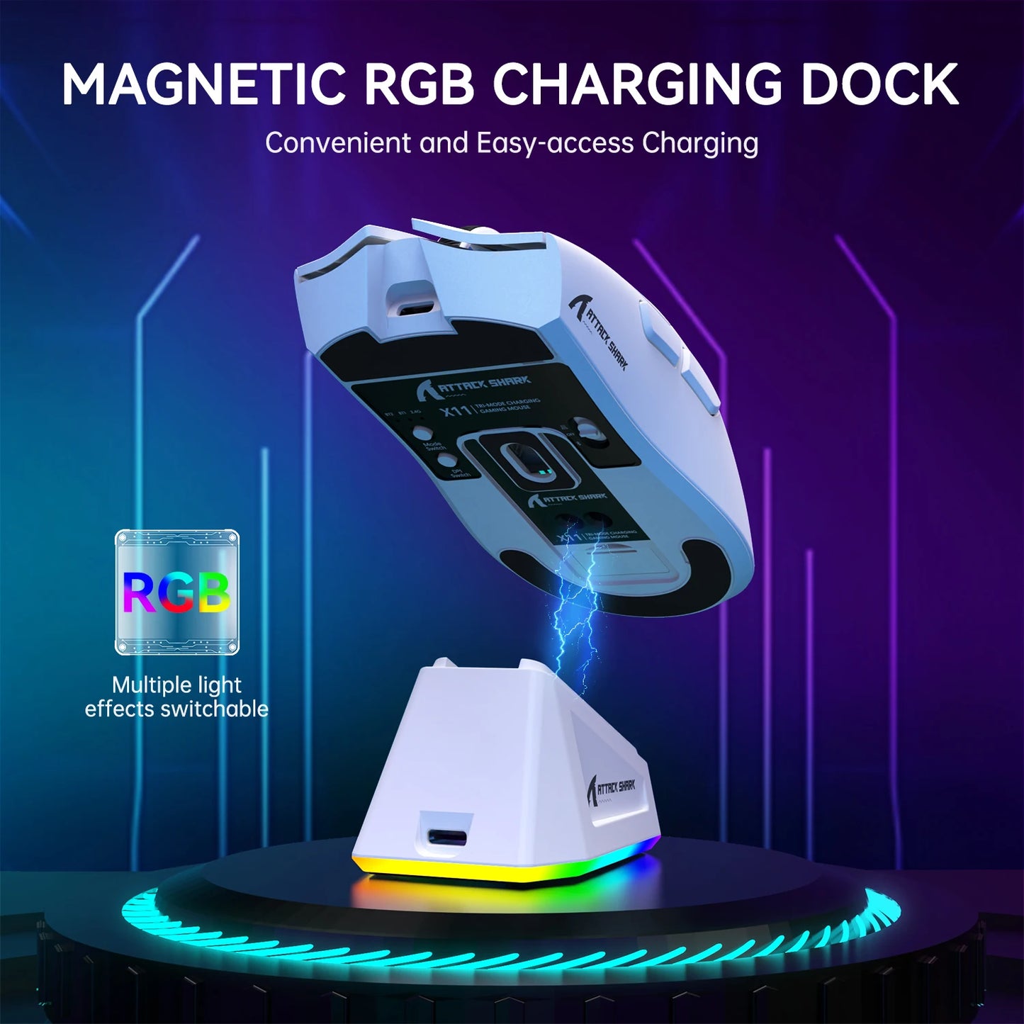 ATTACK SHARK X11 Lightweight Wireless Gaming Mouse with RGB